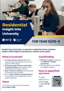 2026 Summer Residential Insight into University STEM Taster Courses ...